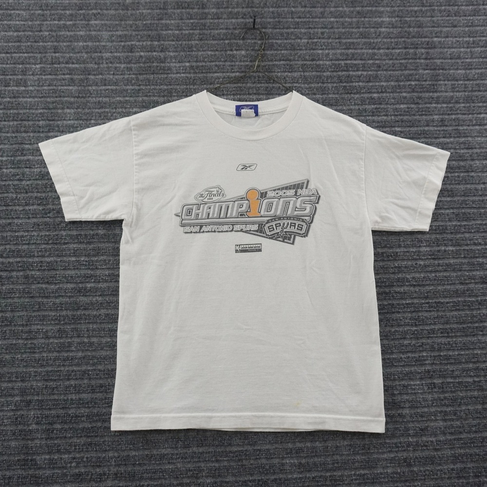 Vintage 00s Reebok San Antonio Spurs T-Shirt Youth Large White 2005 NBA Champs